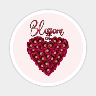 Blossom at Heart Floral Heart Design Magnet